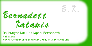 bernadett kalapis business card